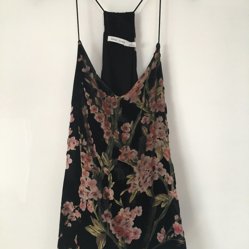 Bishop and Young Floral Black Velvet Cami